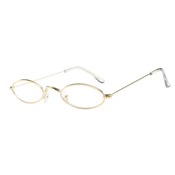 Модерен Мъжки Дамски Ретро Малки Овални Слънчеви очила Метална Дограма Нюанси на Очила за плажен пътуване доставка Уличен изстрел ins стил
