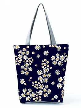 Модерен цветен печатна чанта с Голям Капацитет Тъмно Синьо Пазарска Чанта Дамски Ежедневни Еко Множество Плажна Чанта През Рамо Обичай Модел
