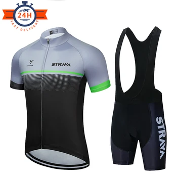Нов 2021 STRAVA Cycling Jersey Set Дишаща Велосипедна Облекло Конна Езда Велосипедна Дрехи С Къс Ръкав и Спортен Велосипеден Комплект Ropa Ciclismo