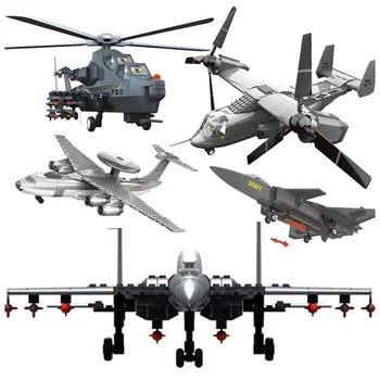 Wange Modern War compatible military planed gunship fighter sets model building blocks jets child детски играчки brick technical