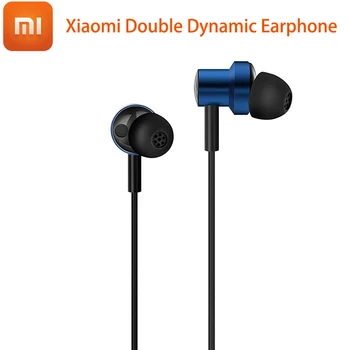 Оригинални Слушалки Xiaomi Singal Dual Dynamic Earphones 3.5 mm In-ear Бас Стерео накрайници за уши Кабелна Управление С Микрофон