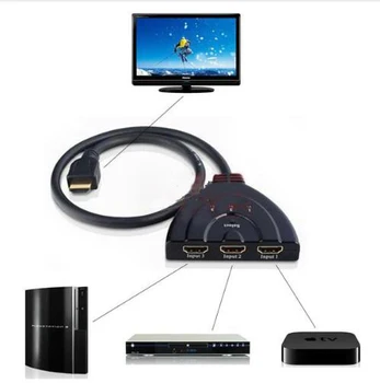4K*2K 3D Mini 3 Port, HDMI-съвместим 1.4 b 4K Switcher Дърва 1080P 3 in 1 out Port Хъб за DVD и HDTV За Xbox За PS3 За PS4