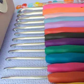 1 Компл. TPR Меки Дръжки за Плетене на една Кука Набор от Ергономична Форма на Дръжката е Много Удобна Алуминиева Плетене Спица Комплект Инструменти за Тъкане на