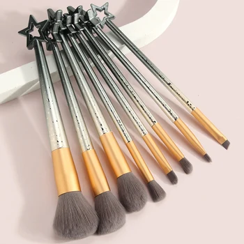 3 Color MAANGE 3 Color 8pcs Star Makeup Brush Set Eye Shadow Blush Устни Soft Лицето Makeup Cosmetic Makeup Brush Tool