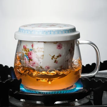 Боросиликатный Стъклен Чайник Огнеупорни С Филтър За Заваряване На Чай Разделение На Вода, Чай Китайски Чай Кунг Фу Студен Чайник