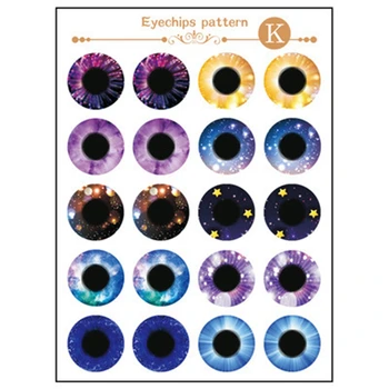 20 бр/Лист Супер Тънък Кукла Blythe Glass Eyes Photo Glass Round Чипове Paper направи си САМ 3D Resin Demon Cat ' s Eye Eyechips Pattern Paper