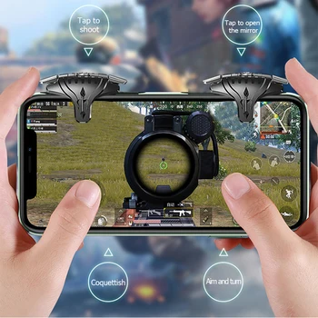 F01 2x PUBG Mobile Phone Trigger Metal ABS Plastic Gamepad Shooter Controller for Apple/Android Electronic Machine Accessories