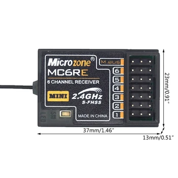 Новата 6-канален 2.4 GHz MC6RE Receiver Model въздухоплавателни средства Radio Controller Система За Приемници за Дистанционно Управление на MC6C/E7/MC7/MC8B/MC10