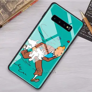 Стъклена Калъф За Samsung Galaxy A51 A71 A91 A50 A70 A42 5G A31 A30 A21s М31 M51 M30s Калъф За Телефон A10 Funda Adventures Of Tintin