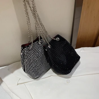 Малки Ведерные чанти за жени 2020 Диамантени Чанта през Рамо Дама Пътни портмонета и Дамски Чанти чанта През рамо