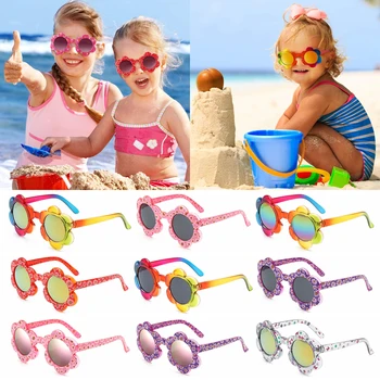 Кръгли Очила във Формата На Цвете Детски Слънчеви Очила на Открито с UV-Защита на Слънчеви Очила за Деца Момичета Момчета на Партията на Сувенири Снимки