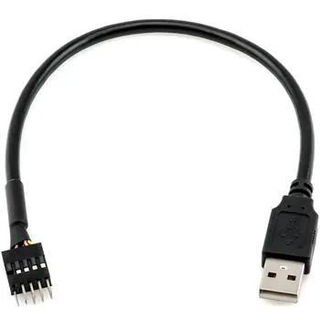 20 СМ 9-Пинов USB IDC Dupont Мъжки Заглавие Към Един USB 2.0 Type A Мъжки Кабел Замяна на Първоначално Конектори на Дънната Платка