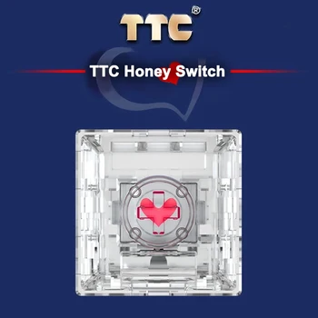 TTC Honey Switch for Mechanical Keyboard Linear 42g 3 Pins Silent Mute по-дълги Пружина Прозрачен Капак Стабилна свободни Персонализиране на Игри