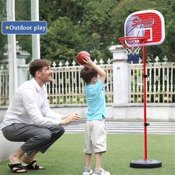 Баскетболни Трибуна Регулируеми По Височина Баскетболни Врата Обръч Играчки Набор от Спорт На Открито за Момчета Децата се Забавляват Тренировка Практика Аксесоари