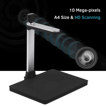 Aibecy HD Document Camera Scanner 10 Mege-Pixels with Dual-camera AI Technology Fill-in Light Support PDF Export Video Recording