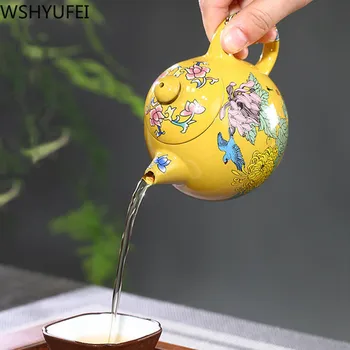 Yixing Яйце на Дракон Лилаво Глинен чайник Изискан Цвят на Емайла Чайници красота maker Сурова руда Ръчно изработени Чай Автентичен 250 мл