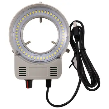 48 LED Промишлен Микроскоп Фотоапарат Източник на Светлина Околовръстен Лампа Лампа Осветител Лампа Регулируема Яркост USB Интерфейс