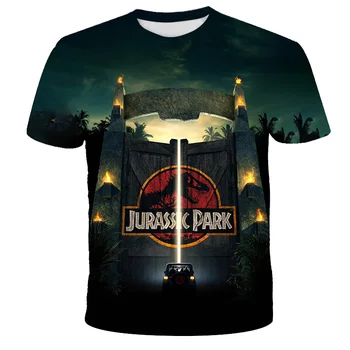 Jurassic Park в 3D Printed O-Neck T-shirt For Childrens Удобна и дишаща тениска от полиестер Популярна сред момчетата/момичетата 4T-14T
