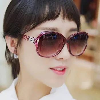 Слънчеви очила дамски лятна корейската версия на големи кръгли рамки слънчеви очила моден анти UV момичета темперамент очила тенденция