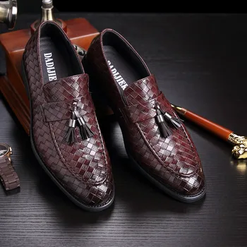 2019 Мъжки Великото Обувки Официална Сватбена Кожени обувки Бизнес Ежедневни офис мъжки апартаменти Oxfords Zapatos De Hombre Уникална обувки