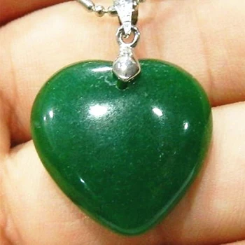 Мода, Стил 25 мм Зелен Камък или нефриты във формата на Сърце Висулка от Висок Клас Дамски Бижута Изводи MY5229