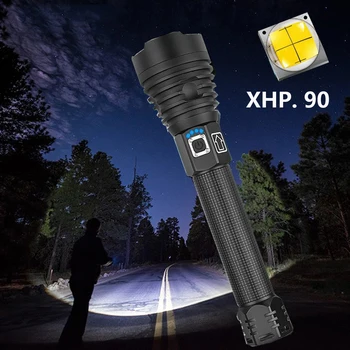 XHP90.2 най-силният сейсмостойкий led фенерче USB акумулаторна XHP50 тактически фенер 18650or26650 battery light