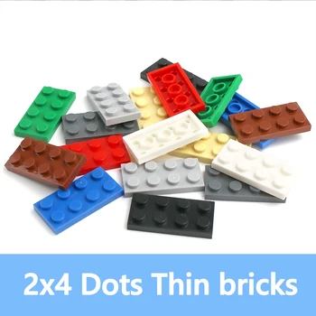 Направи си САМ Building Blocks Bricks 2X4 Educational Assemblage Construction 3020 Тънки Квадратни Тухли За Деца Съвместими С Марката