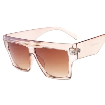 Извънгабаритни Квадратни Слънчеви Очила на Жените и Мъжете Плосък Покрив Прозрачна Рамка за Очила Реколта Сянка Oculos Мъжки Дамски Слънчеви Очила с UV400