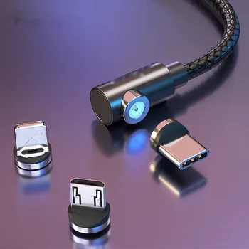 Магнитен USB-Кабел,Магнитно Зарядно Устройство, USB Type C Кабел Micro USB Кабел за Мобилен Телефон прахоустойчив щекер за iPhone 11 X 8 7Plus