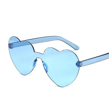Без Рамки Сърцето Слънчеви Очила Жени Големи Слънчеви Очила 2021 Модни Нюанси За Мъже Ретро Ретро Очила Очила Gafas De Sol