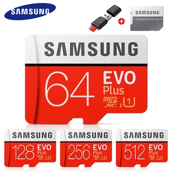 SAMSUNG Micro SD 512G Карта Памет 256 GB 128 GB, 64 GB, 100 MB/SDXC C10 U1U3 UHS-I microSD TF Flash карти 32 GB за смартфон /таблет