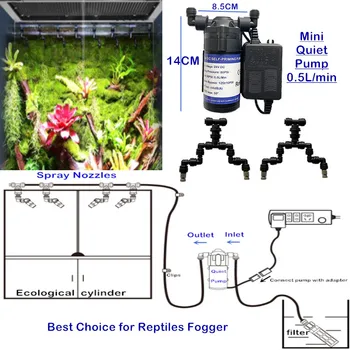 H180 Rainforest Tank Reptiles Fogger & Mini Quiet Water Pump Humidification Cooling System Reptile Пет Terrarium Мъглив Sprayer