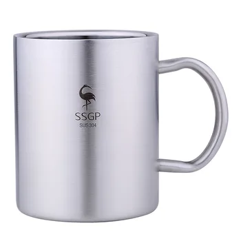 Двупластова Чаша От Неръждаема Стомана 304 Handgrip Water Tea Travel Coffee Mug 400 мл