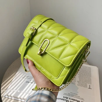 Green Kiwi 2021 Наплечная чанта Дамски Пътни чанти Кожа Pu стеганая Чанта Дамски Луксозни Дамски Чанти Чанта на Дизайнер Sac A Main Femme