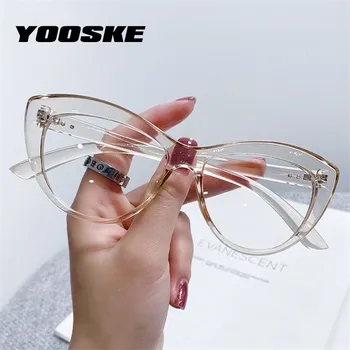 YOOSKE Vintage Eyeglasses Frames for Women 2021 Секси Cat Eye Glasses Frame Black Прозрачни Очила, Прозрачни Оптични Очила