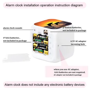 Нов Стил Пет Cat Alarm Clock 7 Цвята Change Led Digital Multi-function Alarm Clock For Kids Firthday gift