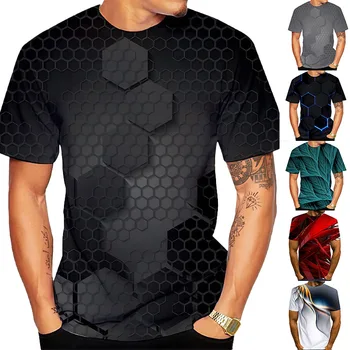Безплатна Доставка 2021 Лято 3D Камуфлаж Печат Мъжка тениска Плюс Размер 5XL Свободни Ежедневни Ризи С къс Ръкав Тениски Мъжки дрехи