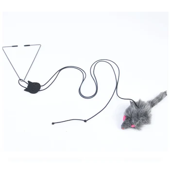 Пет Cat Toy The Dangle Изкуствена Mouse Род Roped Смешни Забавни Playing Toy Funny Fishing Rod Game Палки Feather Stick Играта На Котка Accessories