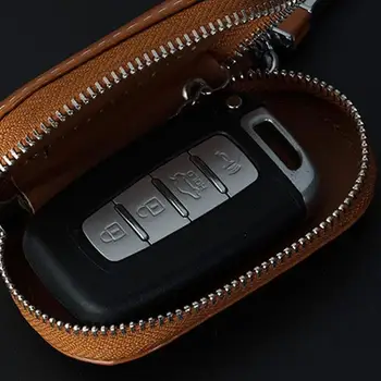 Key Pack Leather Key Holder Unisex Ключодържател Covers Bag Creative Car Key Car Accessories L Case Zipper V2T6