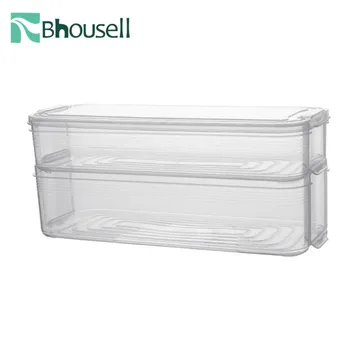 Многослоен Пластмасова Кутия За Съхранение на Baske 3 Слоя Хладилник за Съхранение на Плодове Хранително-вкусовата Организатор за Кухненско Хладилника Прясно Кутия за Съхранение