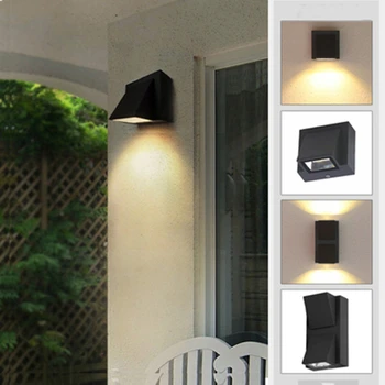 LED модерен минималистичен творчески открит водоустойчив и водоустойчив led монтиран на стената лампа, градински порти лампа и балкон градина, с монтиран на стената лампа