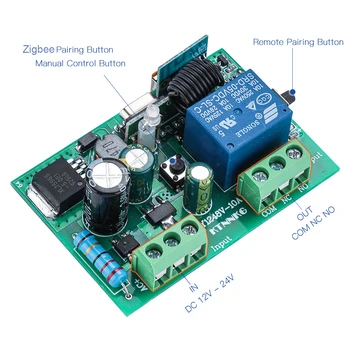 KTNNKG DC12V 24V 1CH SASHA ZIGBEE Intelligent Lamp Switch Relay Module Smart Life/ TuyaWireless Remote Control Of Home Lghting