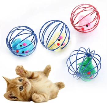 НАЙ-БЪРЗИЯТ КОРАБ! Self-help Toys New Candy-colored Cat Toy Cage Rat Пет Interactive Training Доставки Color Random Пет Accessories