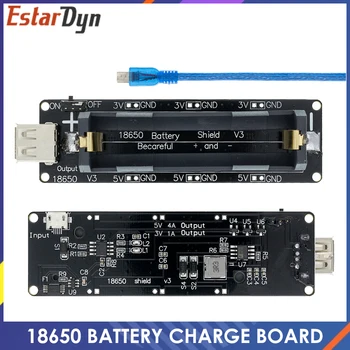 ESP32 ESP32S За Wemos За Raspberry Pi 18650 Battery Charge Shield Board V3 Micro USB Port Type-A USB 0.5 A, За Arduino Charge