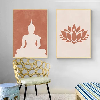 Скандинавска мастилено-струен печат плакат платно йога медитация Буда изкуство абстрактно верандата декоративна живопис дневна спалня