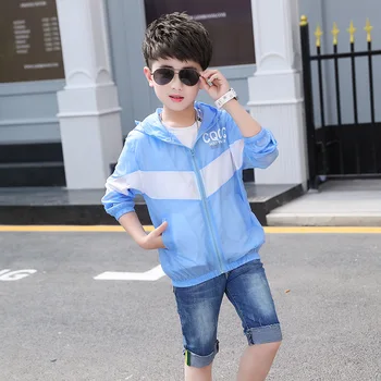 Kids Boys printed letters summer sun protection clothing spell new color coat big virgin ежедневни яке 6-12 години