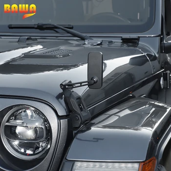 BAWA Car Rearview Mirror Engine Hood Lock Reversing Mirror Adjustment Blind Spot for Mirror Jeep Wrangler JL 2018 2019 2020