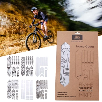 3D Велосипедна Рамка Защитни Етикети Отразяваща под Наем Пастьор Защитно покритие Етикети Износоустойчиви Мини МТБ Пътен под Наем Стикер