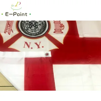 Ню Йорк Пожарна служба FDNY Флаг на 3 метра*5 фута (90*150 см) Размер на Коледна Украса за Дома Флаг Банер Подаръци