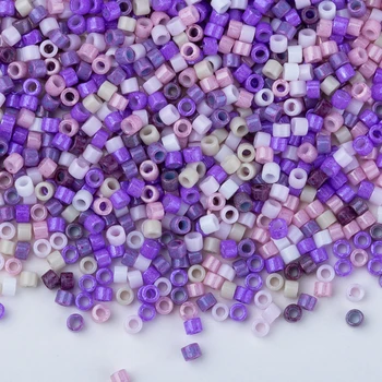 Miyuki Delica Beads 1.6mmx1.3MM 11/0 Taidian Glass Round Pearl Mix Color 10g/bottle About 2000pcs Country Style Embroider Art